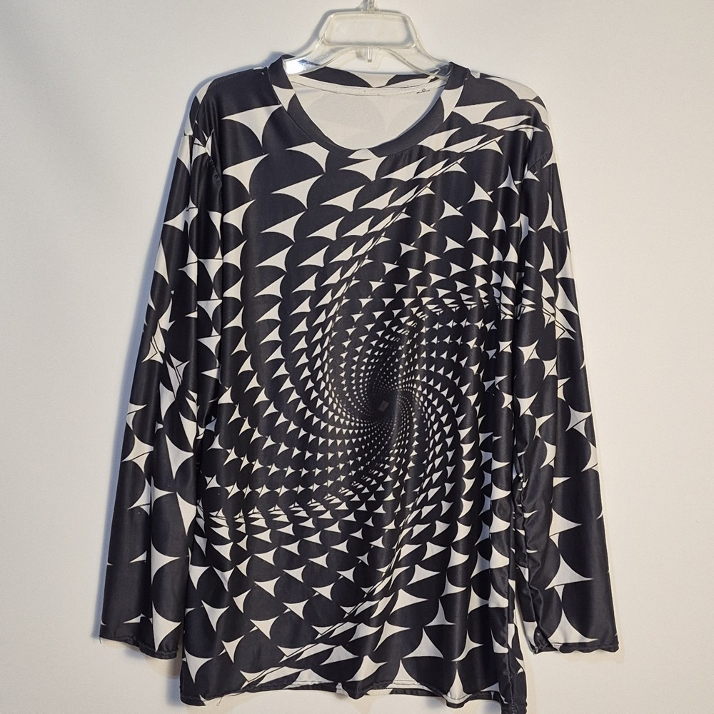 Unbranded Y2K Cyber Unisex Rave 1 Size Black White Optical Illusion Trippy